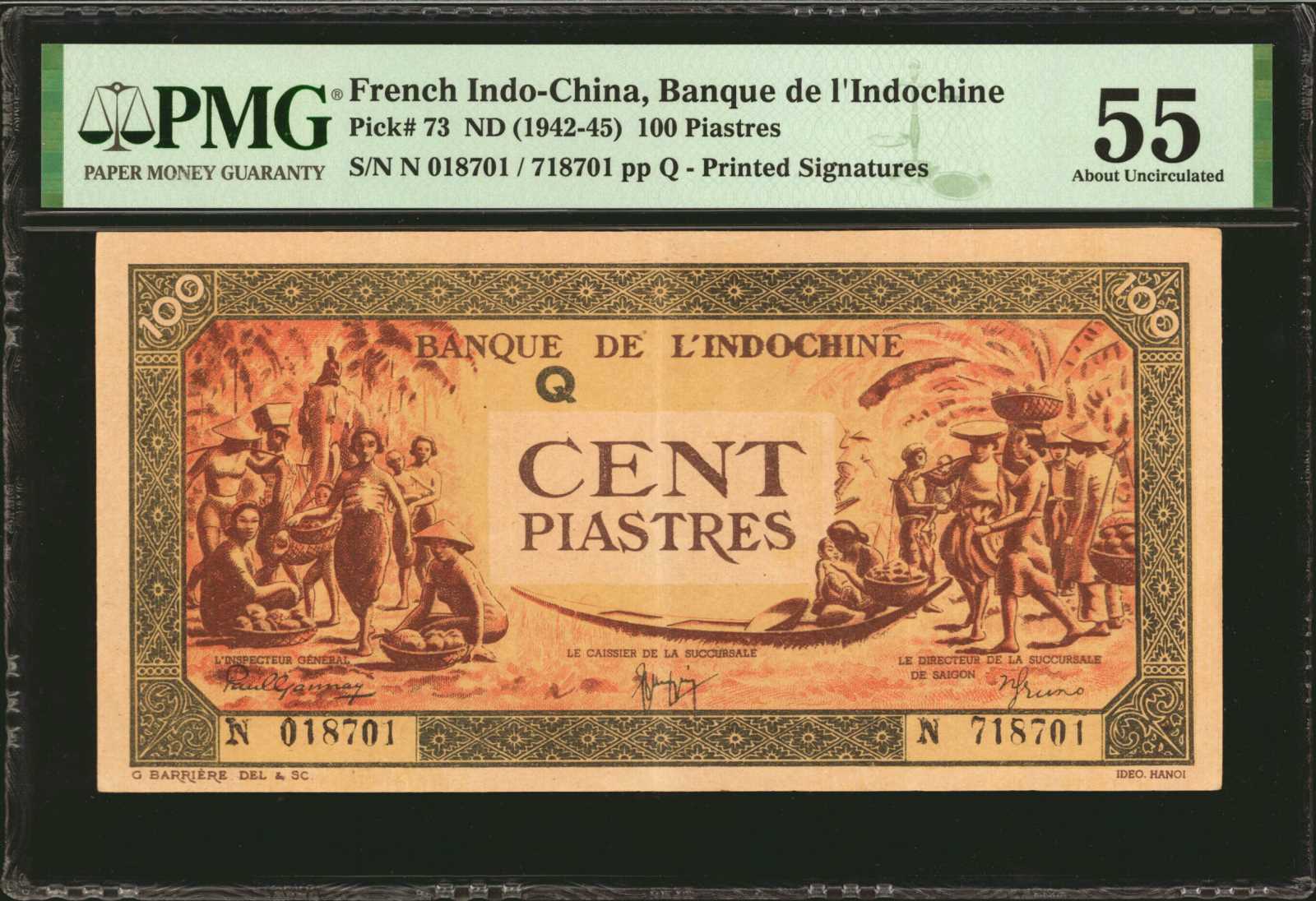 image for: French Indo-China  100 piastres(B155a)