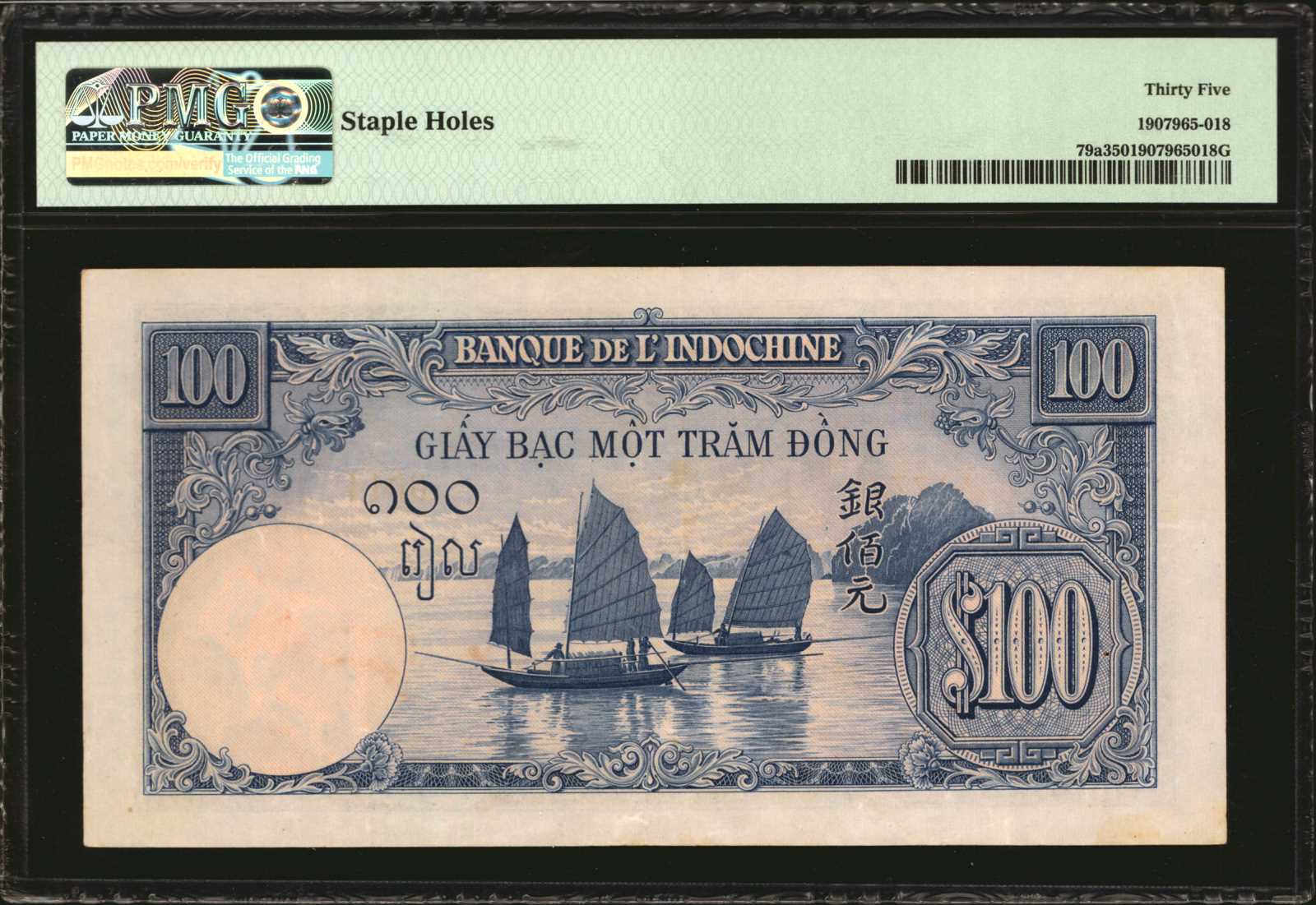 image for: French Indo-China  100 piastres(B164as3)