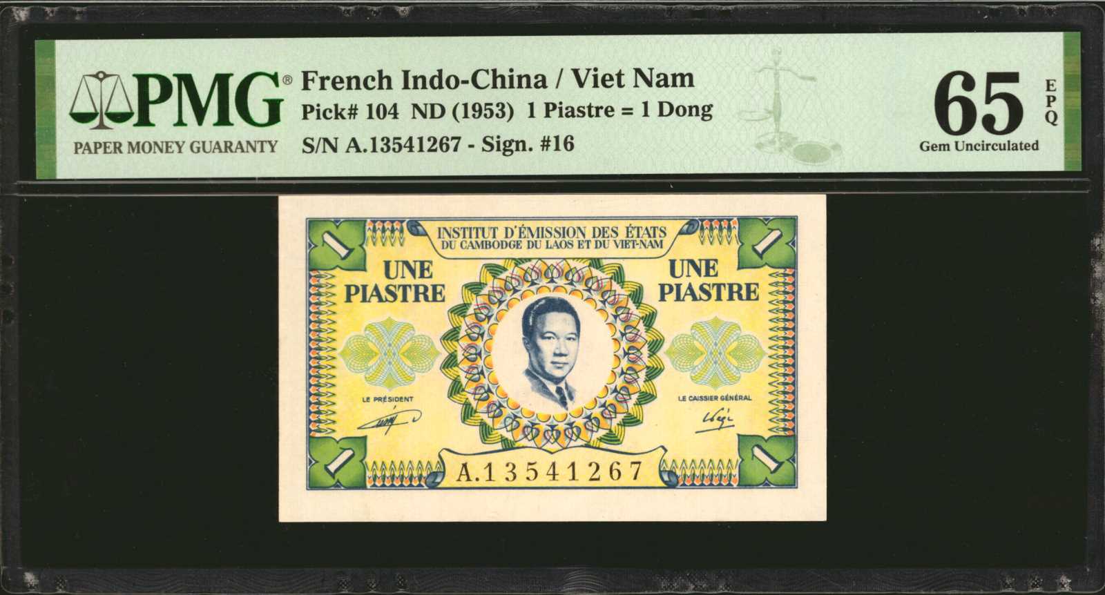 image for: French Indo-China  1 piastre(B413a)