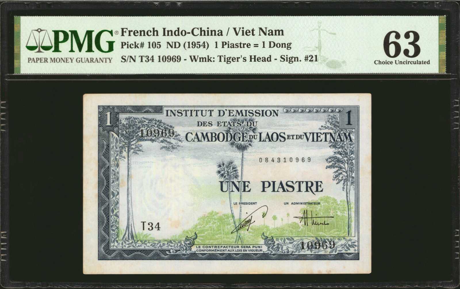 image for: French Indo-China  1 piastre(B414as2)