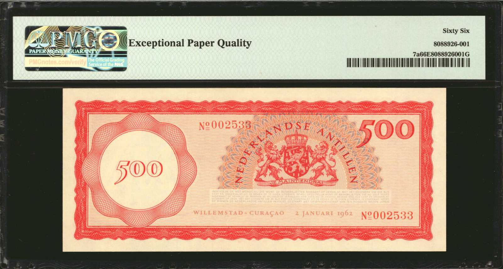 image for: Netherlands Antilles  500 gulden (guilders) (B207as)