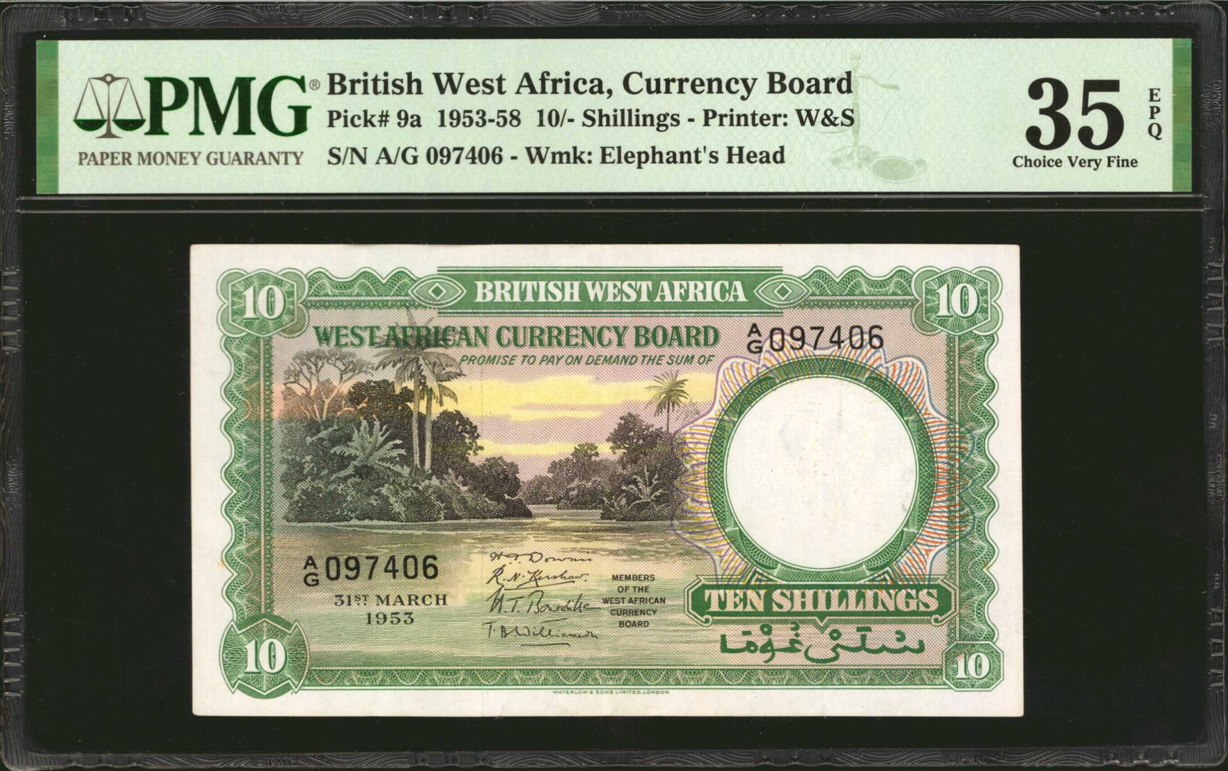 image for: British West Africa  10 shillings(B109b2)
