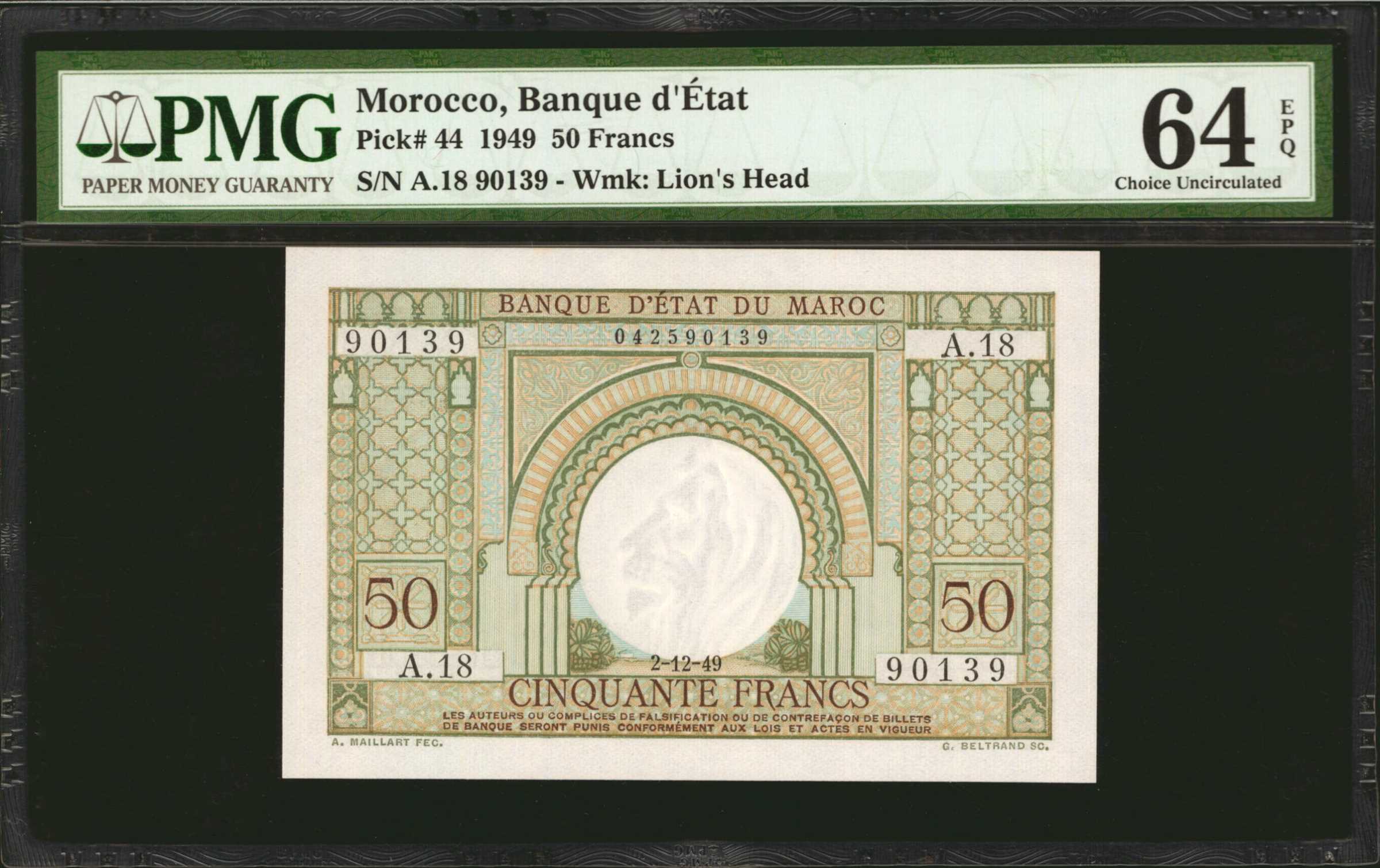 image for: Morocco  100 francs(B227a)