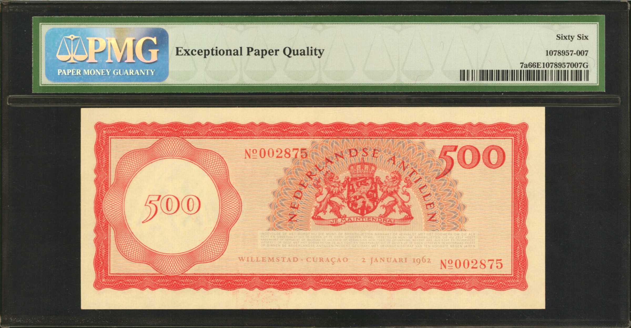 image for: Netherlands Antilles  500 gulden (guilders) (B207as)