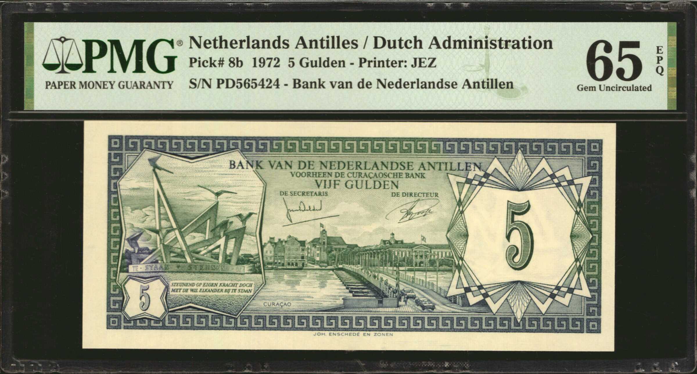 image for: Netherlands Antilles  10 gulden (guilders) (B215as)