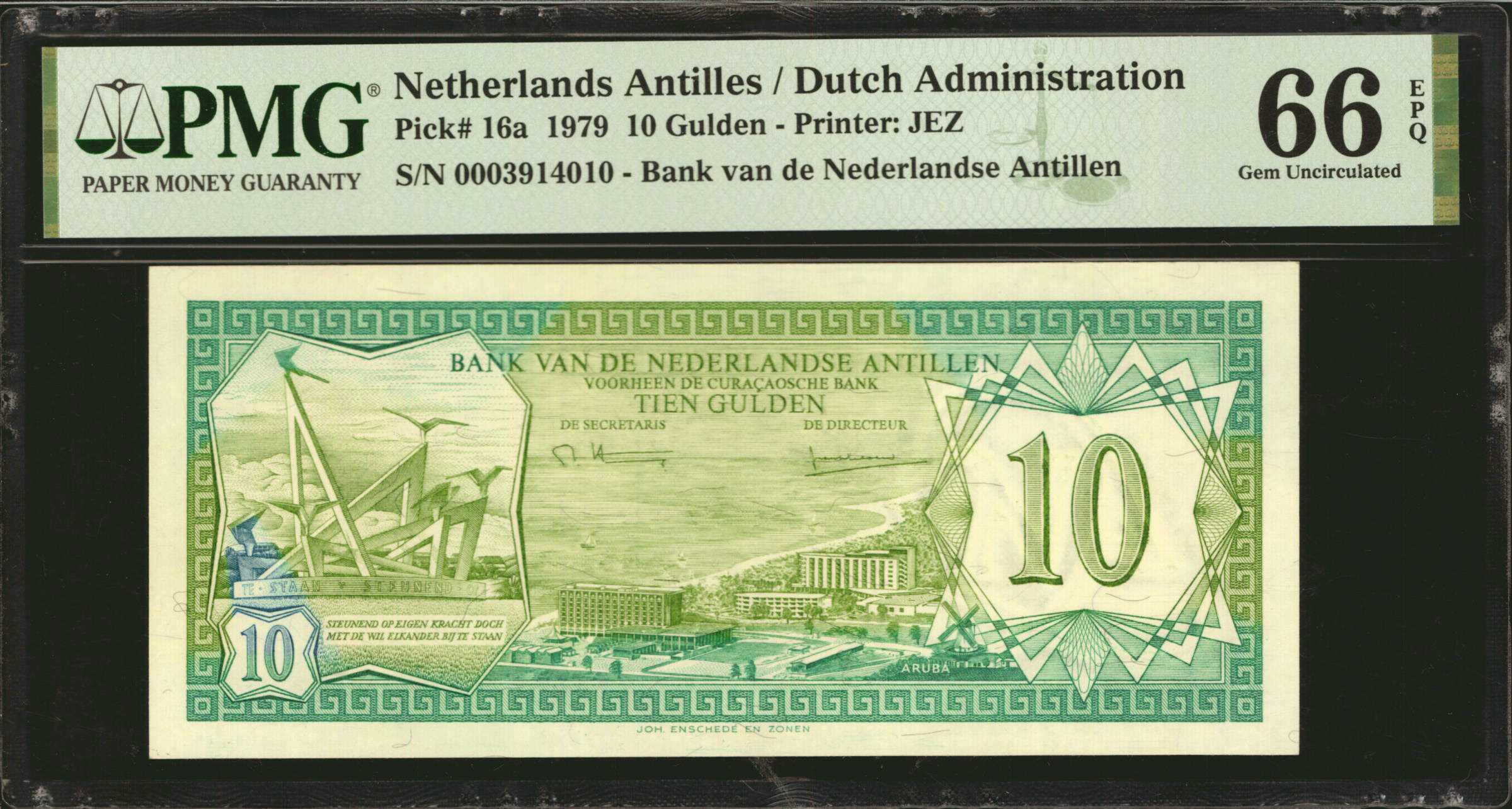 image for: Netherlands Antilles  10 gulden (guilders) (B215as)
