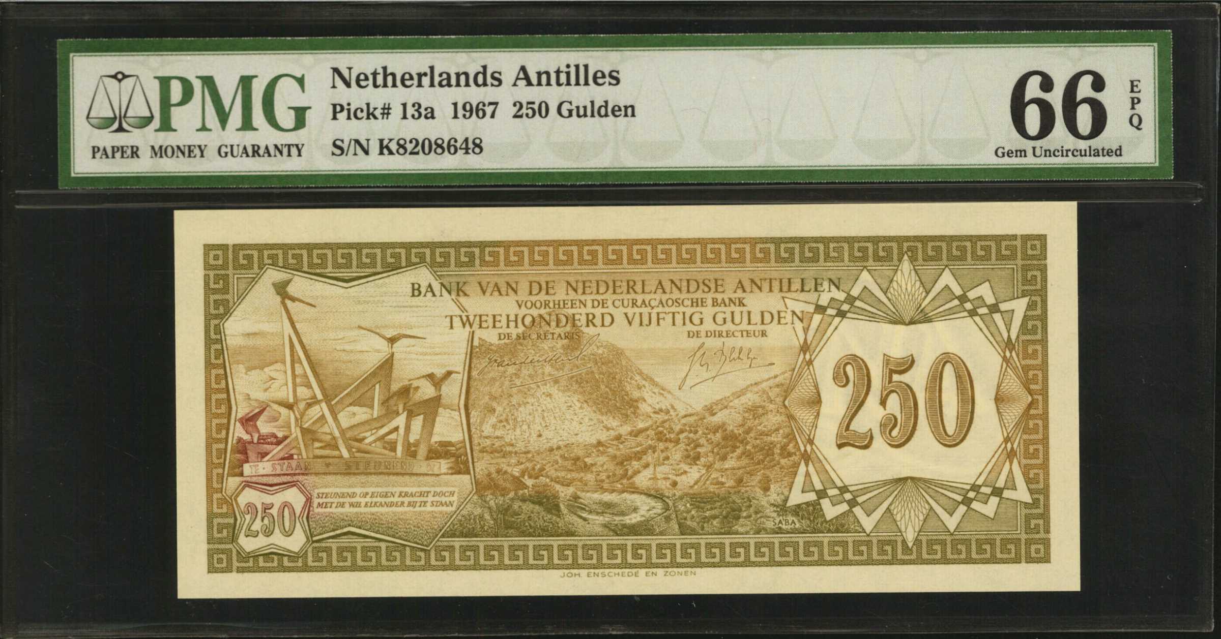 image for: Netherlands Antilles  250 gulden (guilders) (B213a)