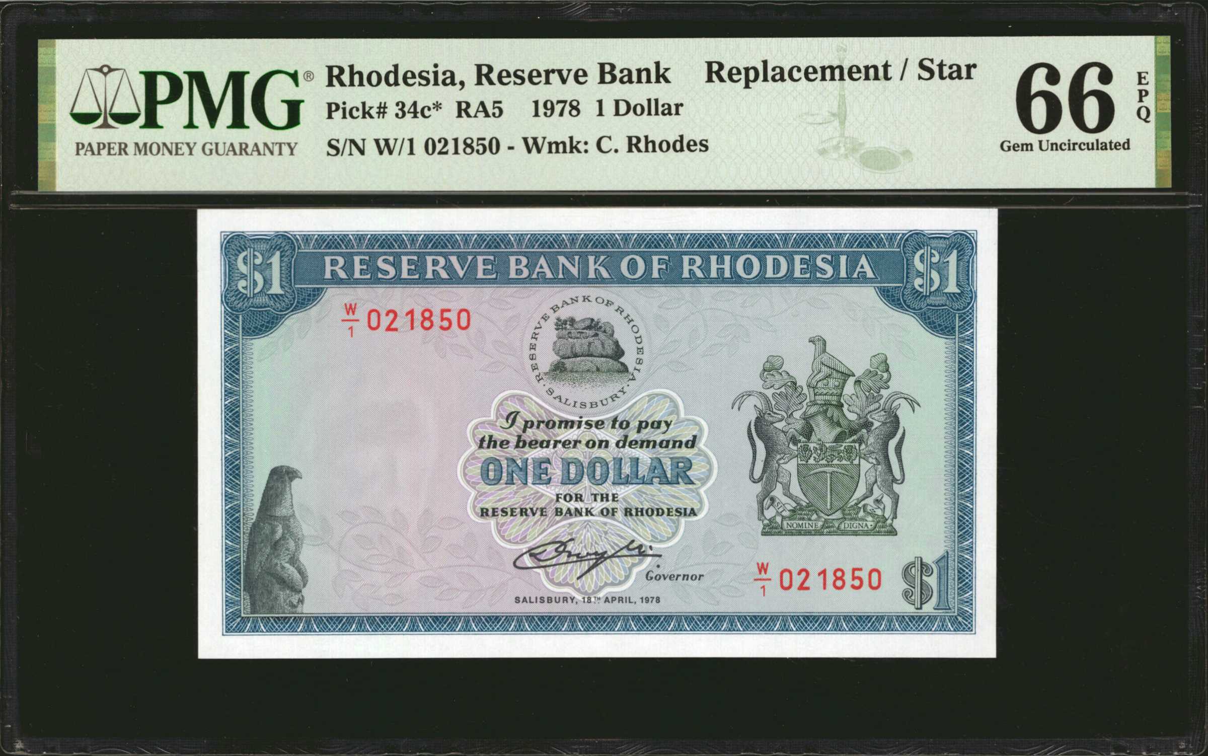 image for: Rhodesia  1 dollar(B107n)