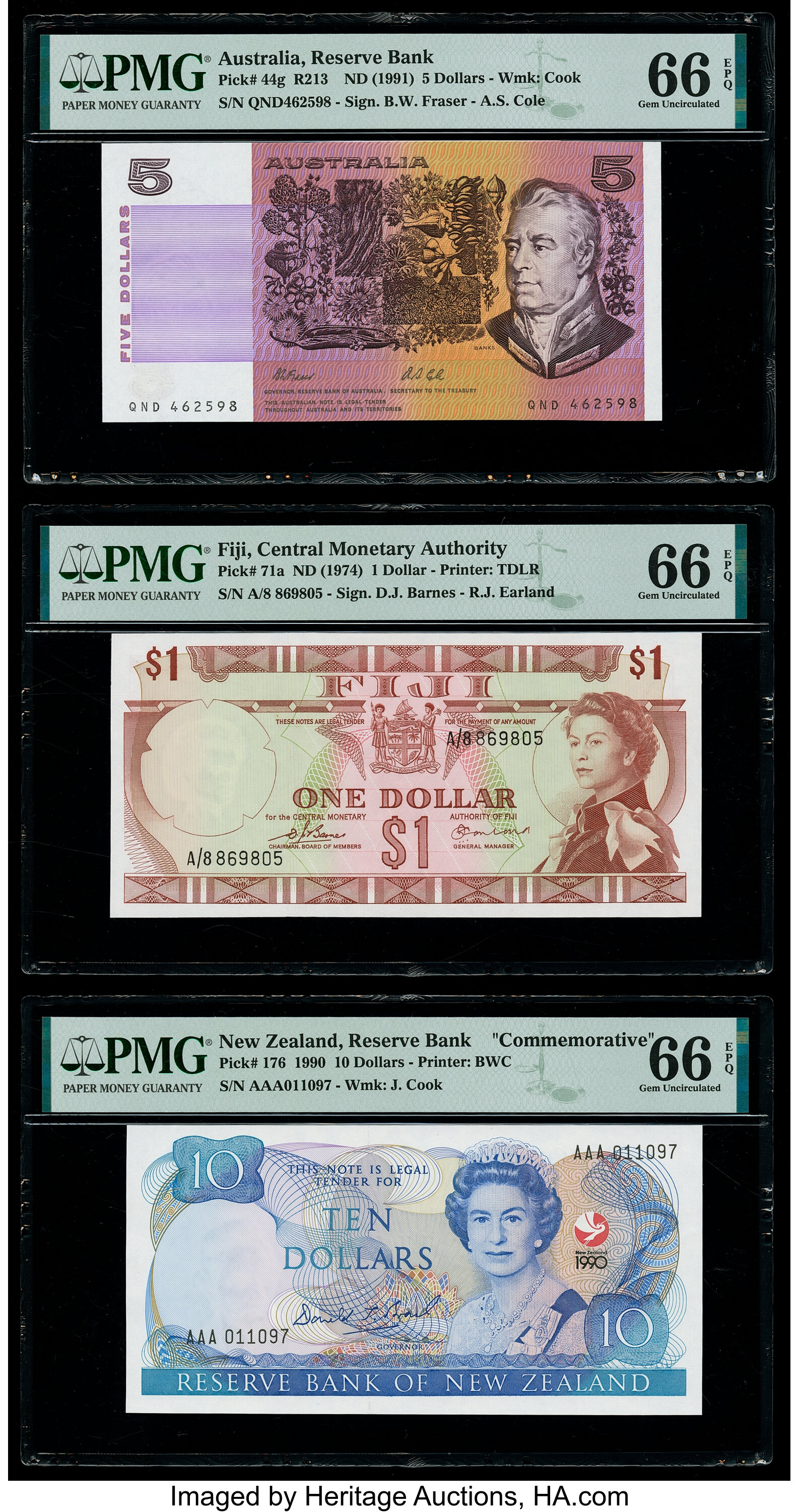 aaa Reserve Bank of Australia 5 dollars B212d,P44 OCR B s/n font