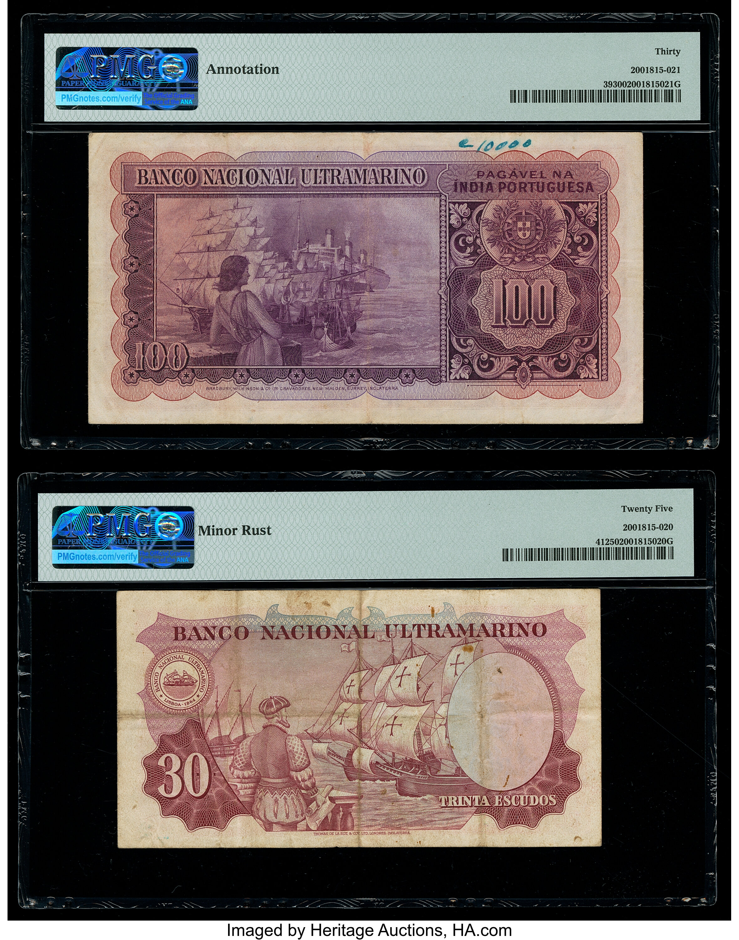 image for: Portuguese India  100 rupias(B328e)