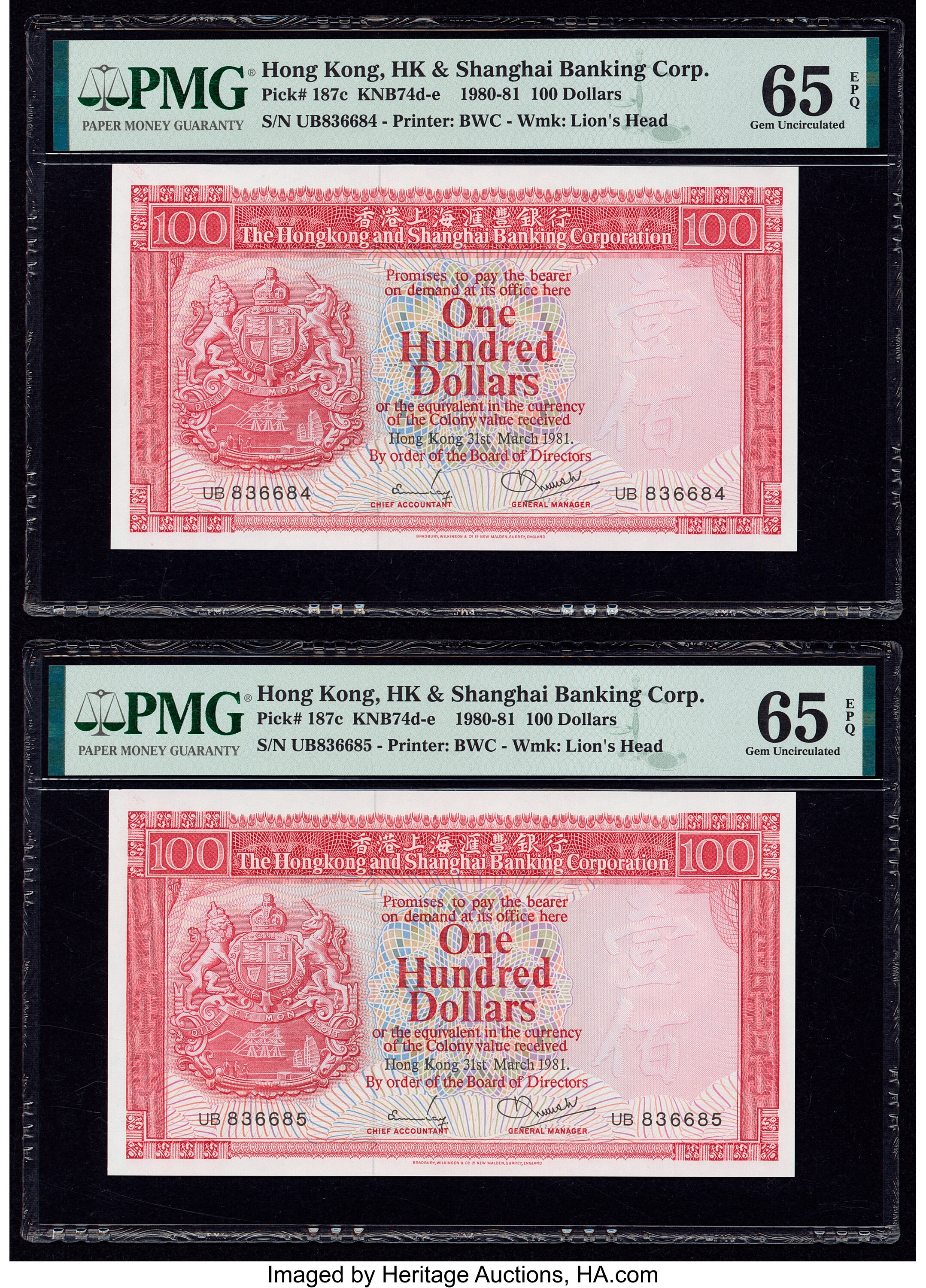 image for: Hong Kong  100 dollars (B668d)