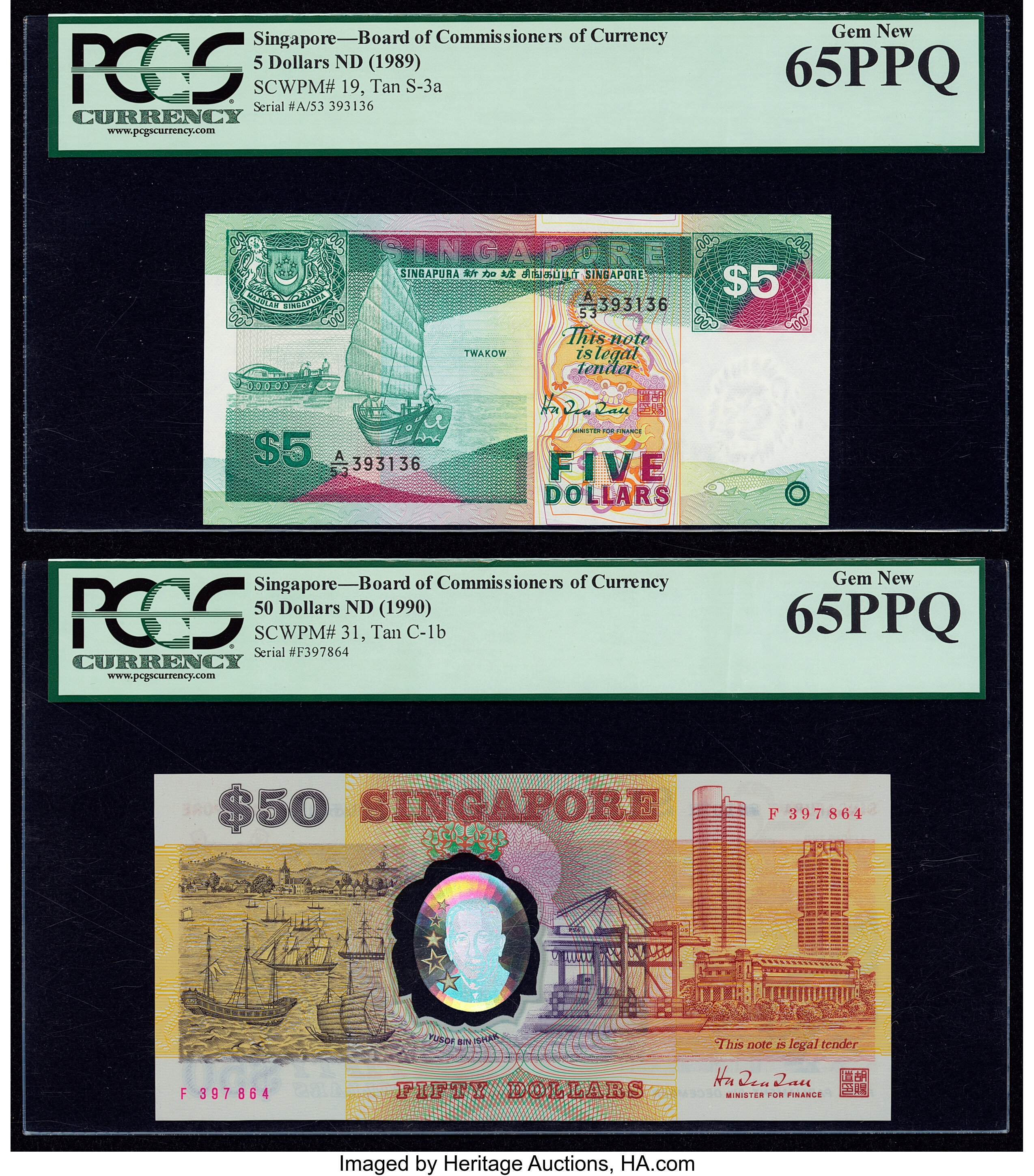 image for: Singapore  50 dollars (B128az)