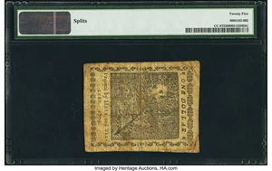 image for: Continental Currency January 14, 1779 $1 PMG Very Fine 25....