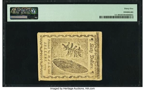 image for: Continental Currency January 14, 1779 $60 PMG Choice Very Fine 35....