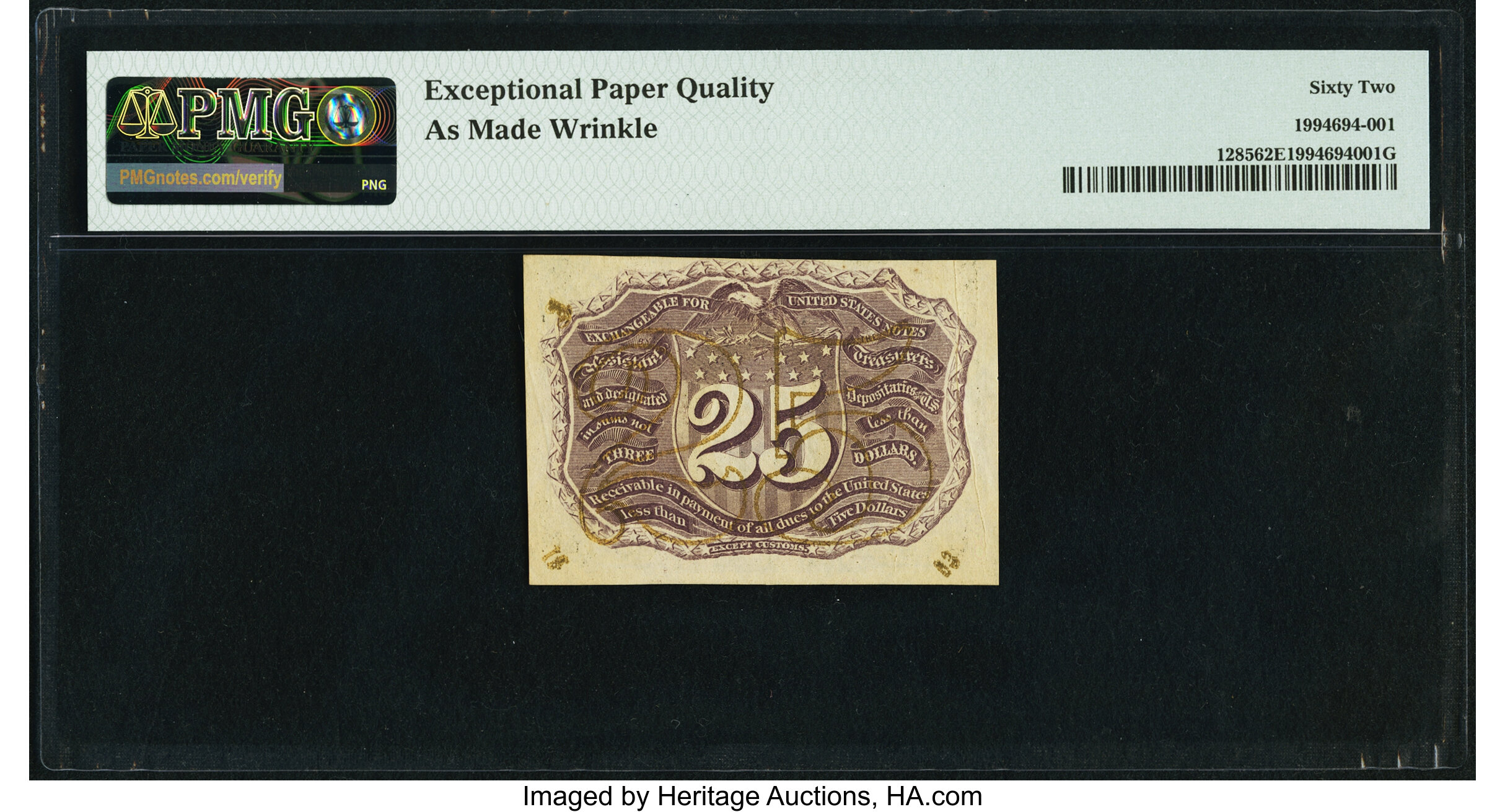 image for: Fr. 1285 25¢ Second Issue PMG Uncirculated 62 EPQ....