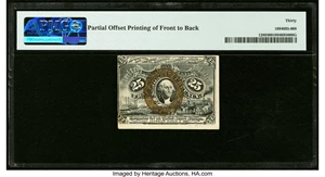 image for: Partial Face to Back Offset Error Fr. 1289 25¢ Second Issue PMG Very Fine 30....
