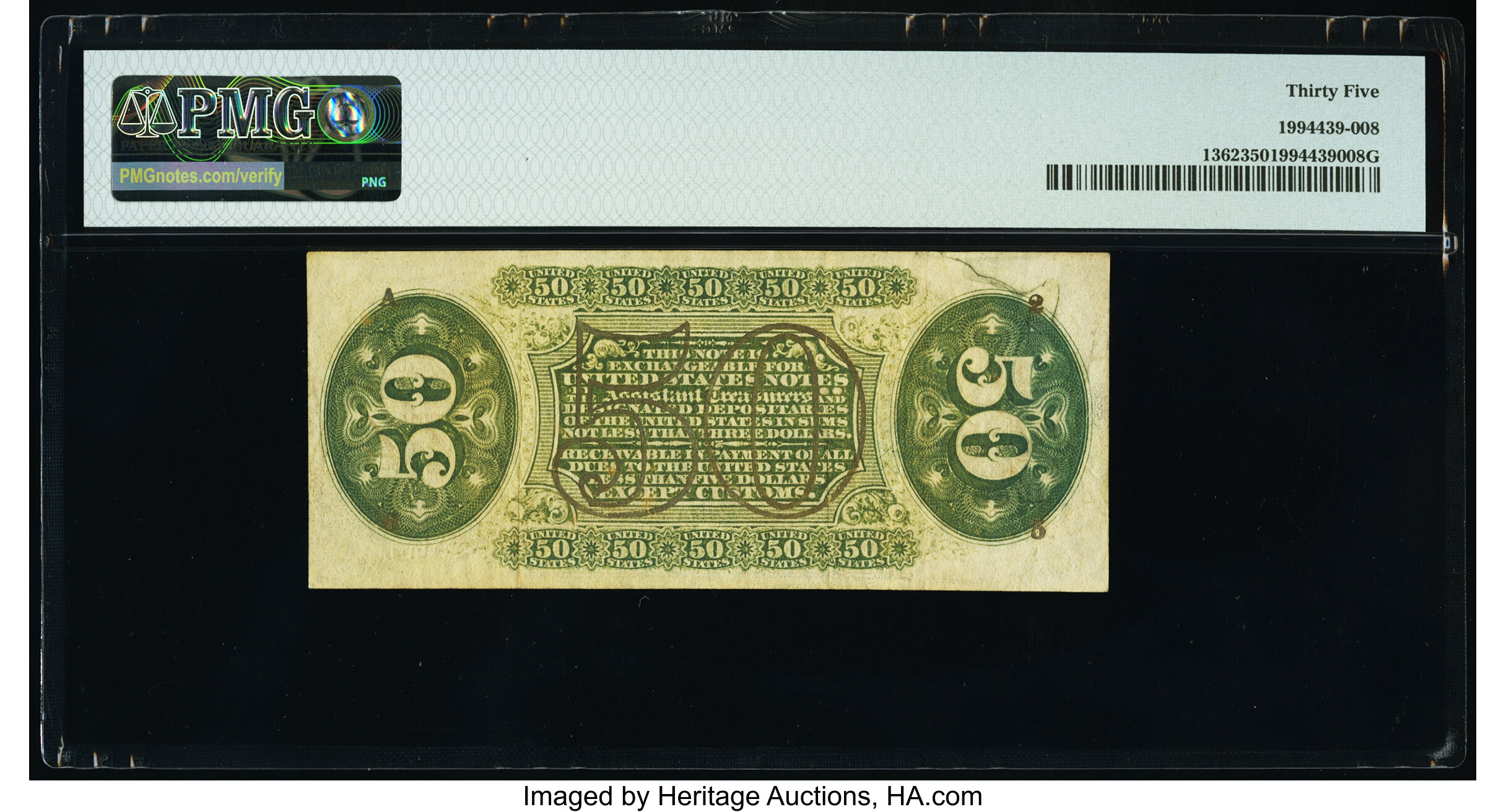 image for: Fr. 1362 50¢ Third Issue Justice PMG Choice Very Fine 35....