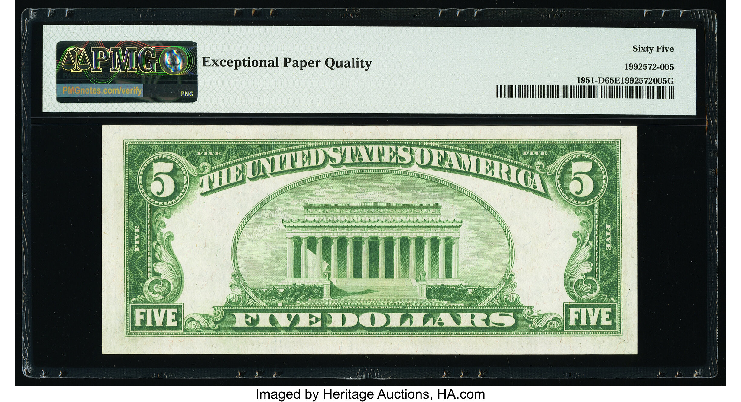 image for: Fr. 1951-D $5 1928A Federal Reserve Note. PMG Gem Uncirculated 65 EPQ....