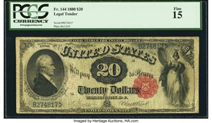 image for: Fr. 144 $20 1880 Legal Tender PCGS Fine 15....