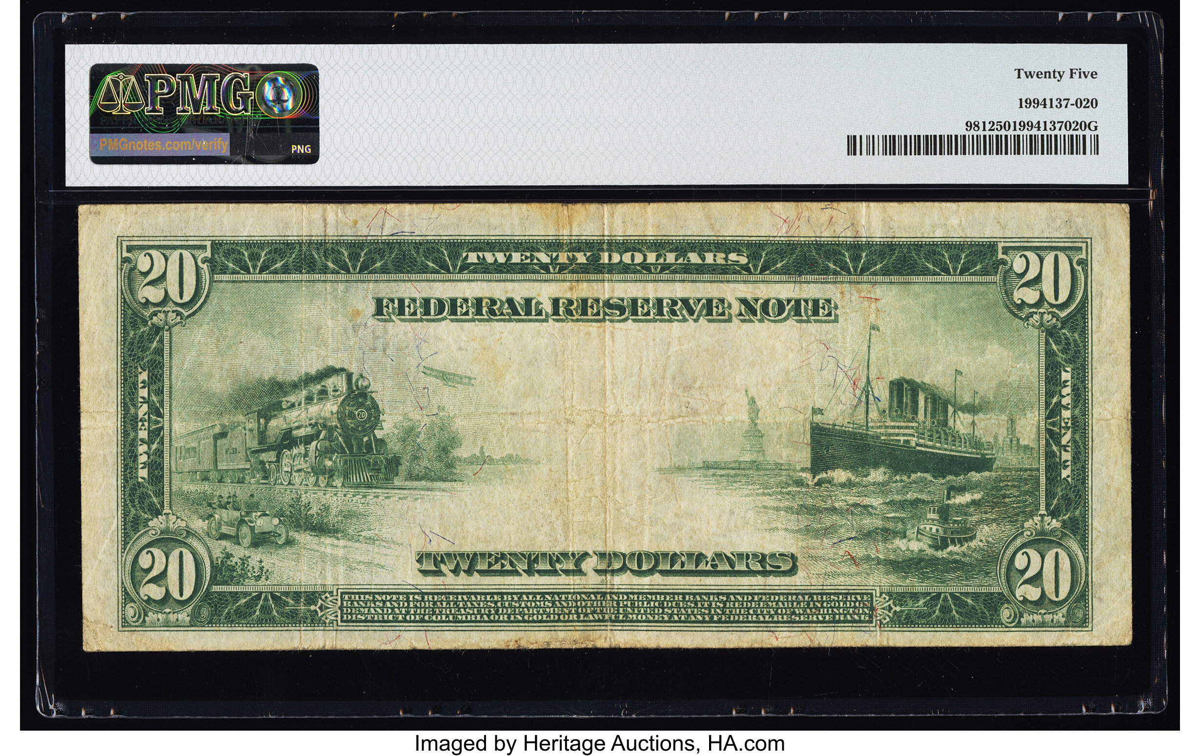 image for: Fr. 981 $20 1914 Federal Reserve Note PMG Very Fine 25....