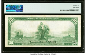 image for: Fr. 1060 $50 1914 Federal Reserve Note PMG Very Fine 25....