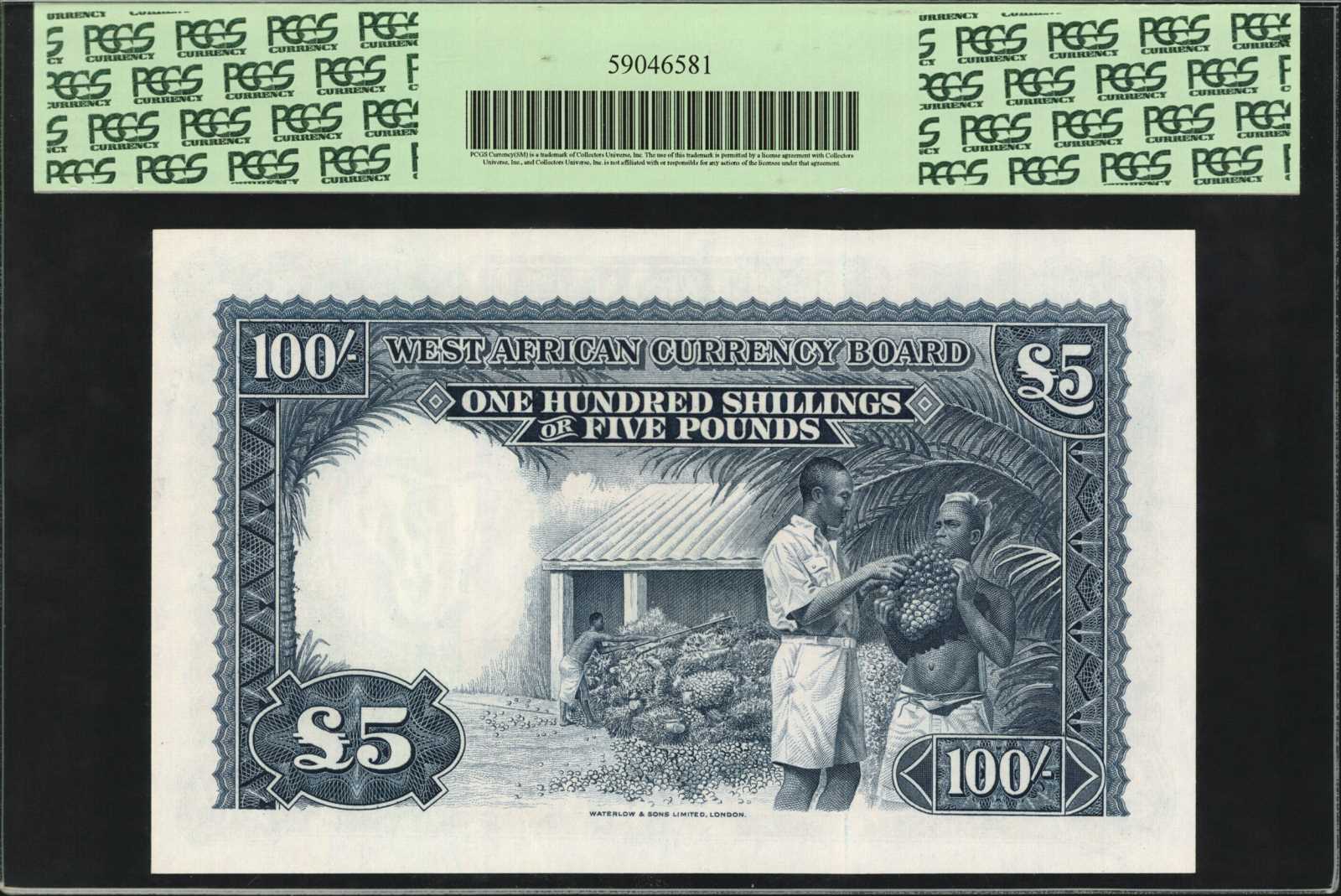 image for: British West Africa  100 shillings = 5 pounds(B111a)