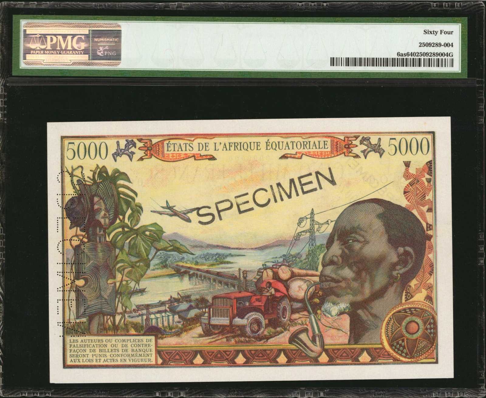 image for: Equatorial African States  5,000 francs(B204d)