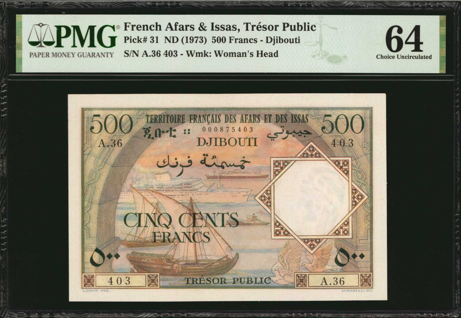 image for: French Somaliland  500 francs(B303as1)