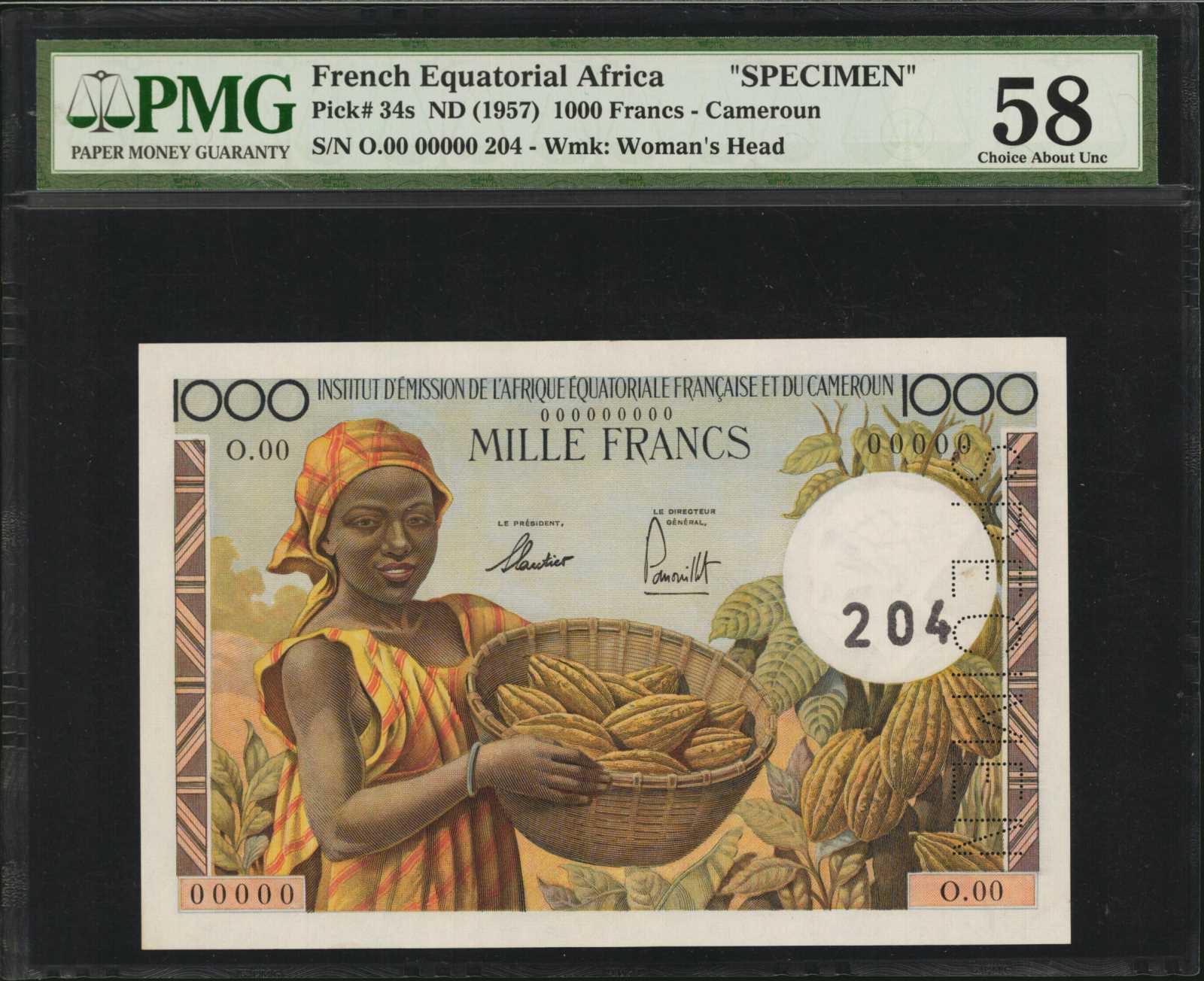 image for: French Equatorial Africa  1,000 francs(B507as1)