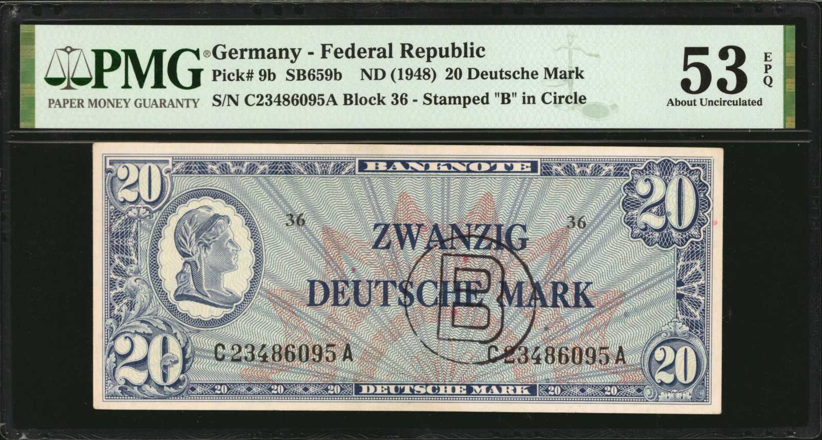 image for: Germany, Federal Republic of  20 deutsche mark (B105as1)