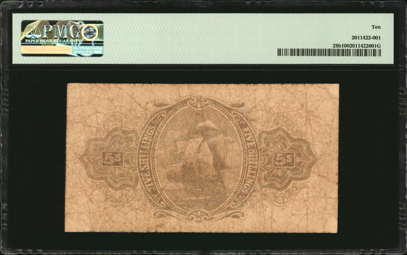image for: Jamaica  5 shillings(B102a)
