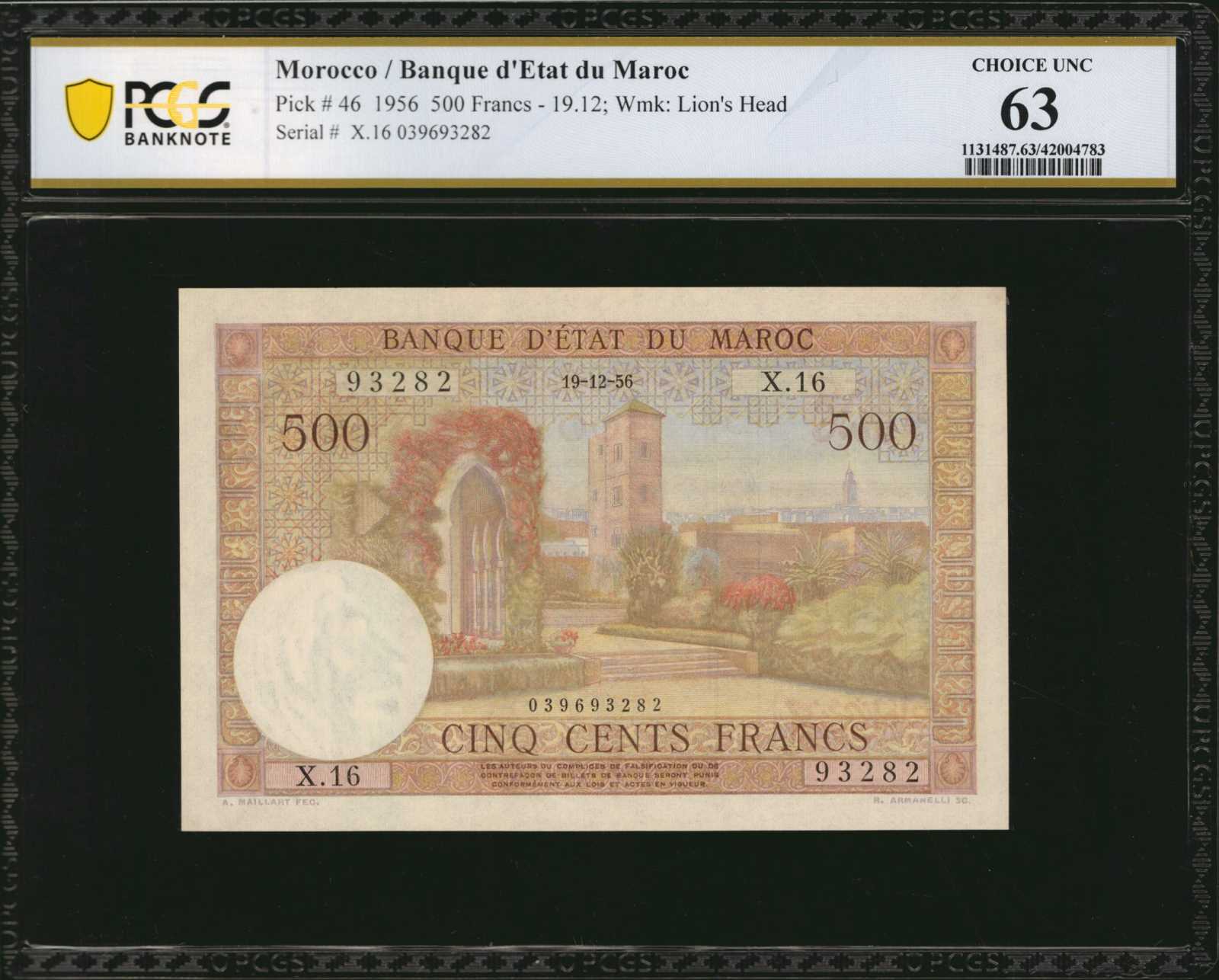 image for: Morocco  1,000 francs(B235a)