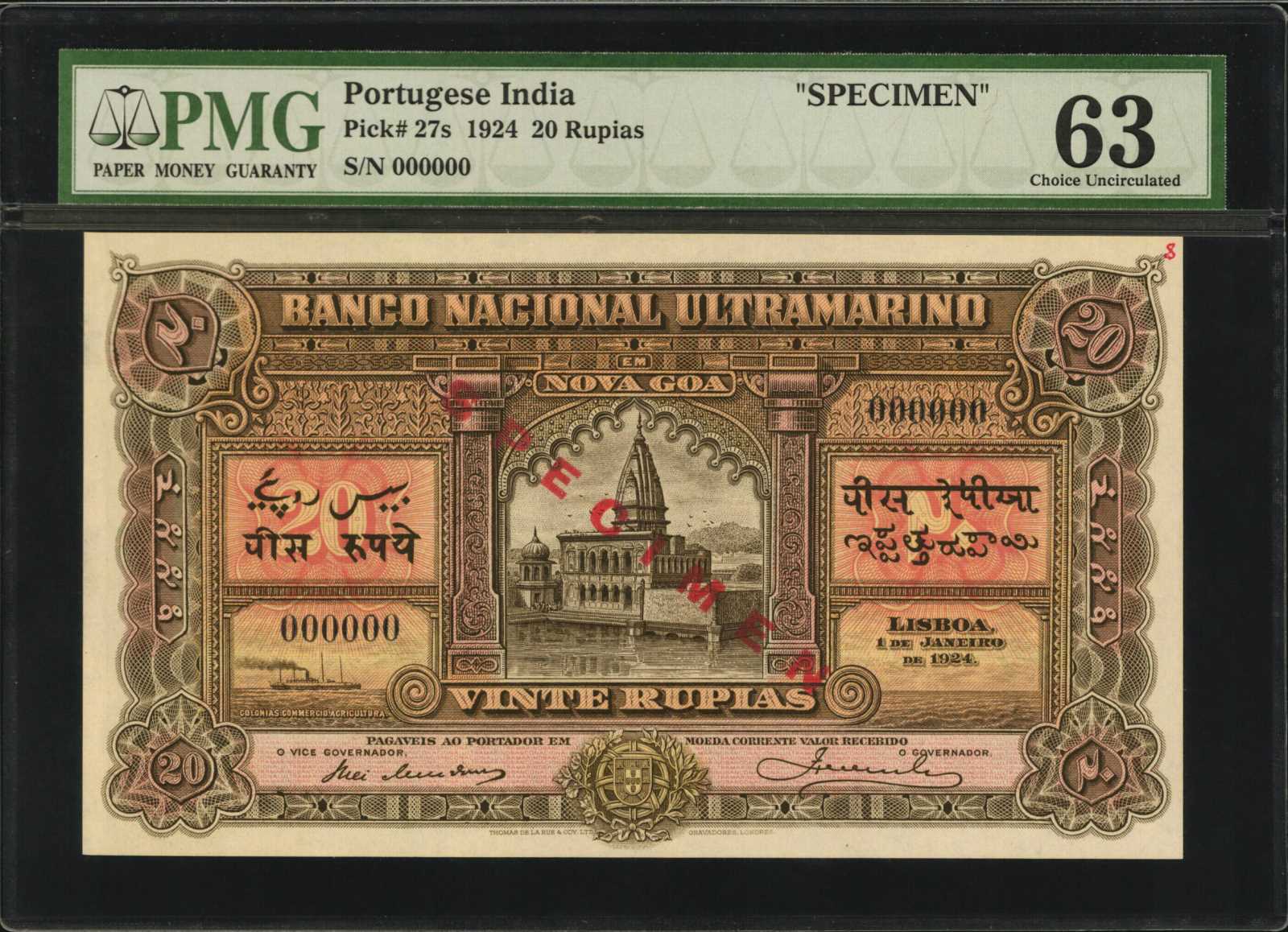 image for: Portuguese India  20 rupias(B315a)