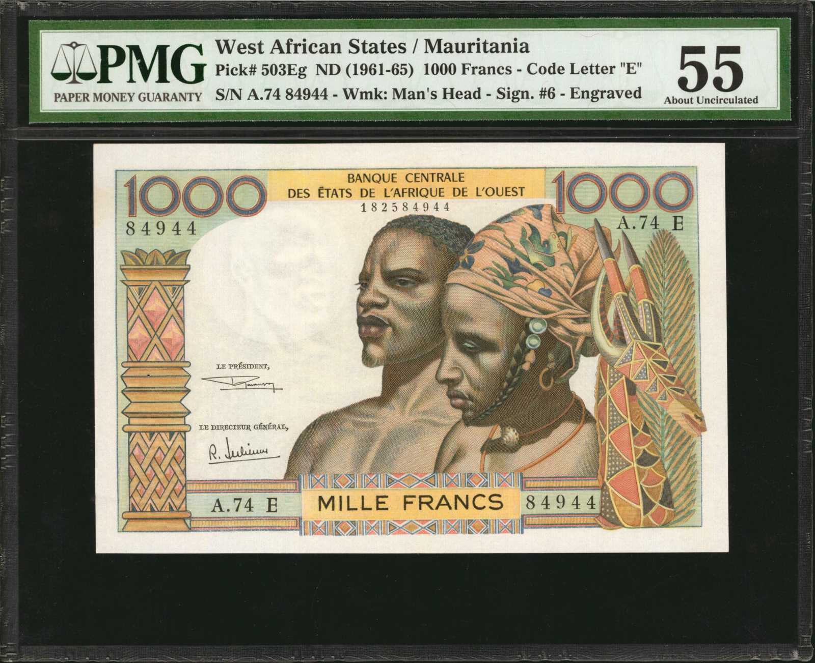 image for: West African States  1,000 francs (B108Eb)