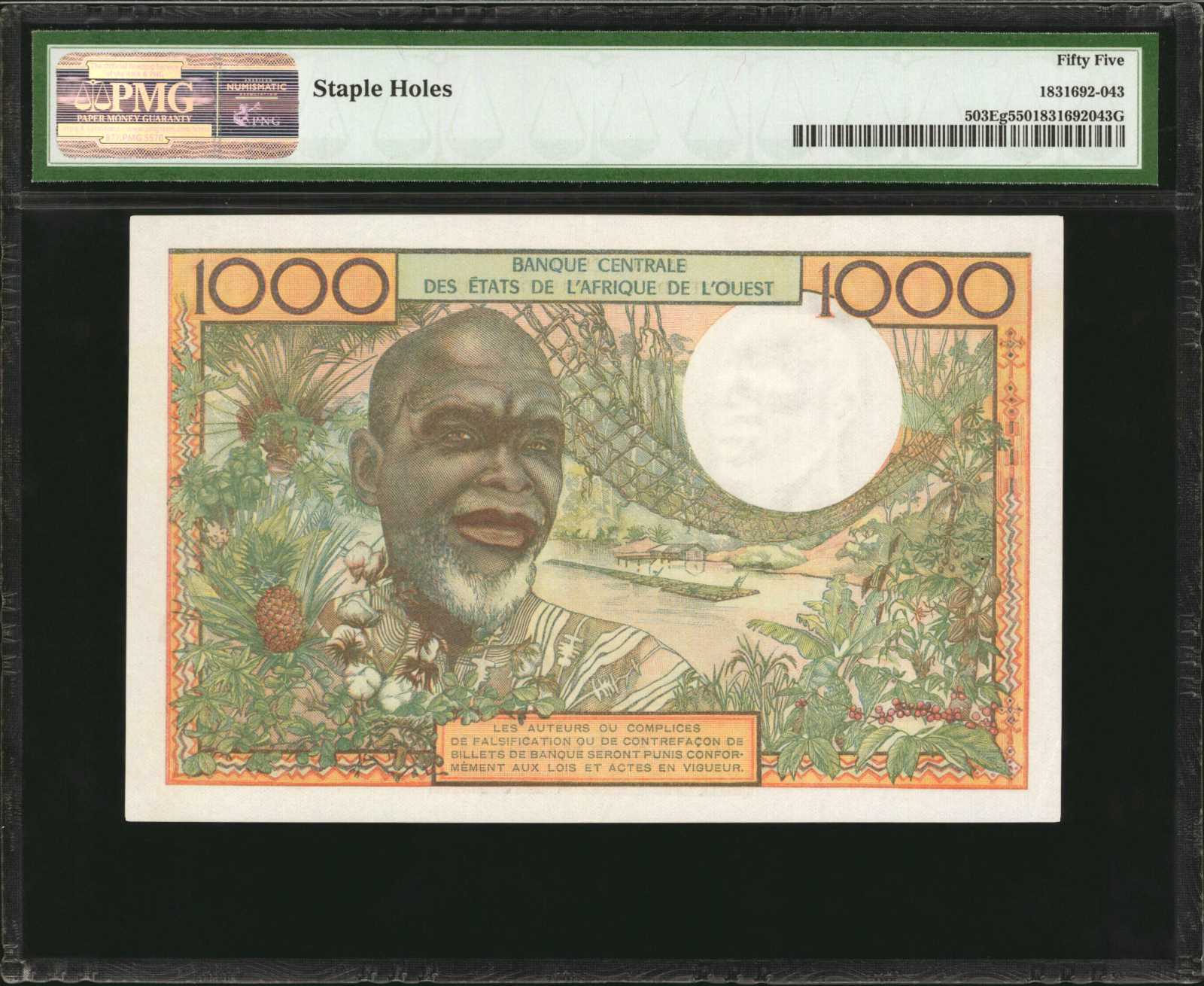image for: West African States  1,000 francs (B108Ea)