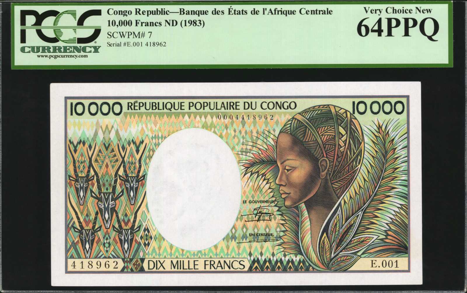image for: Congo, Republic  10,000 francs(B206as2)
