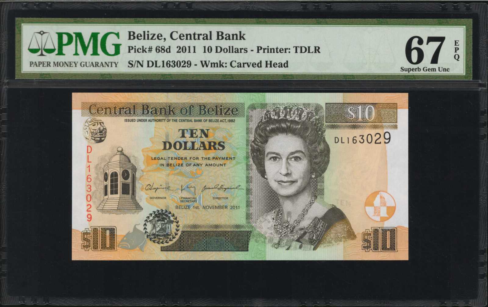 image for: Belize  10 dollars (B326c)