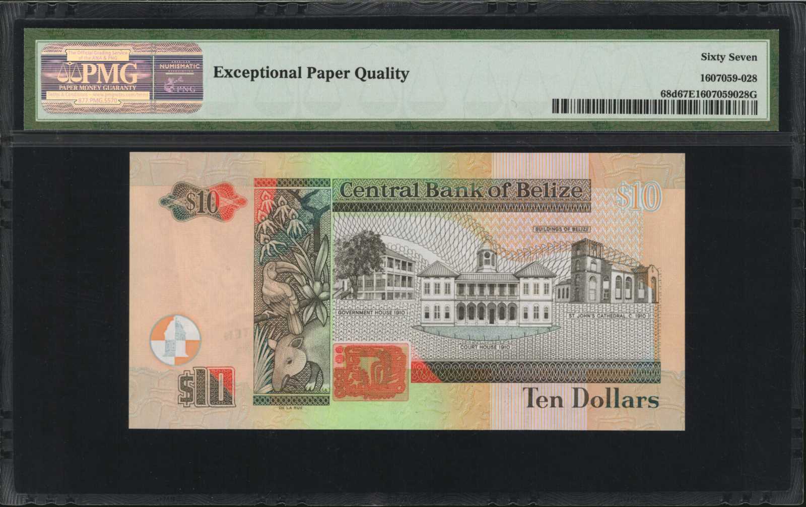 image for: Belize  10 dollars (B326b)