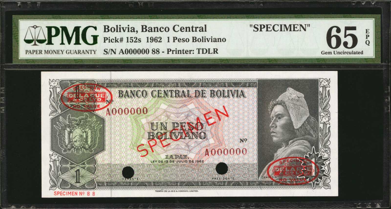 image for: Bolivia  5 pesos bolivianos = 5,000 bolivianos(B342g)