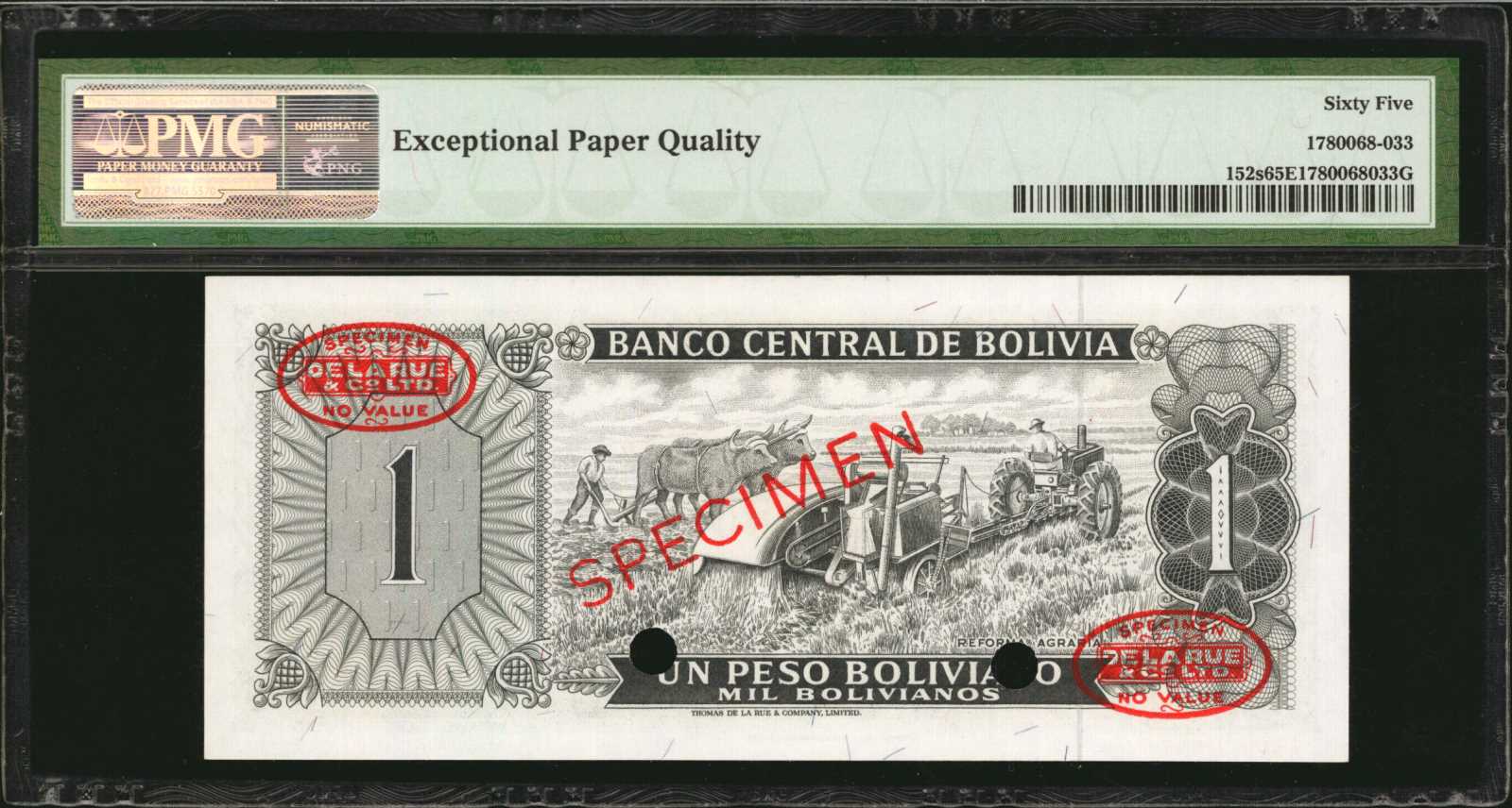 image for: Bolivia  1 peso boliviano = 1,000 bolivianos(B341a)