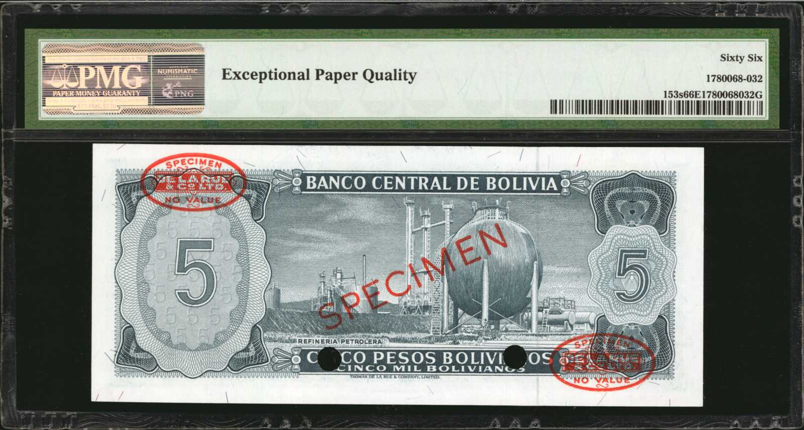 image for: Bolivia  5 pesos bolivianos = 5,000 bolivianos(B342k)