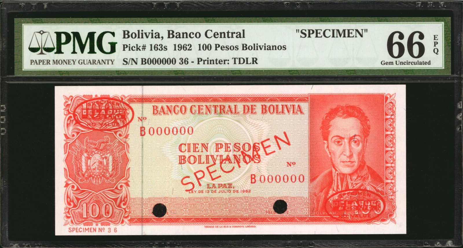 image for: Bolivia  100 pesos bolivianos(B350ss)
