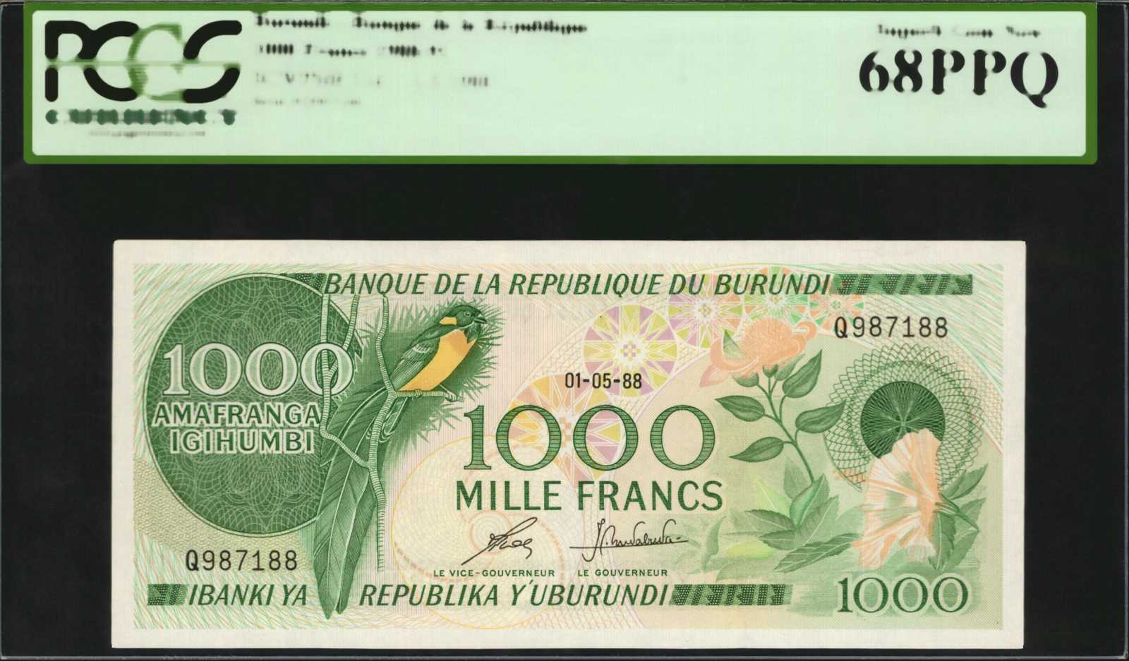 image for: Burundi  1,000 francs (B220j)