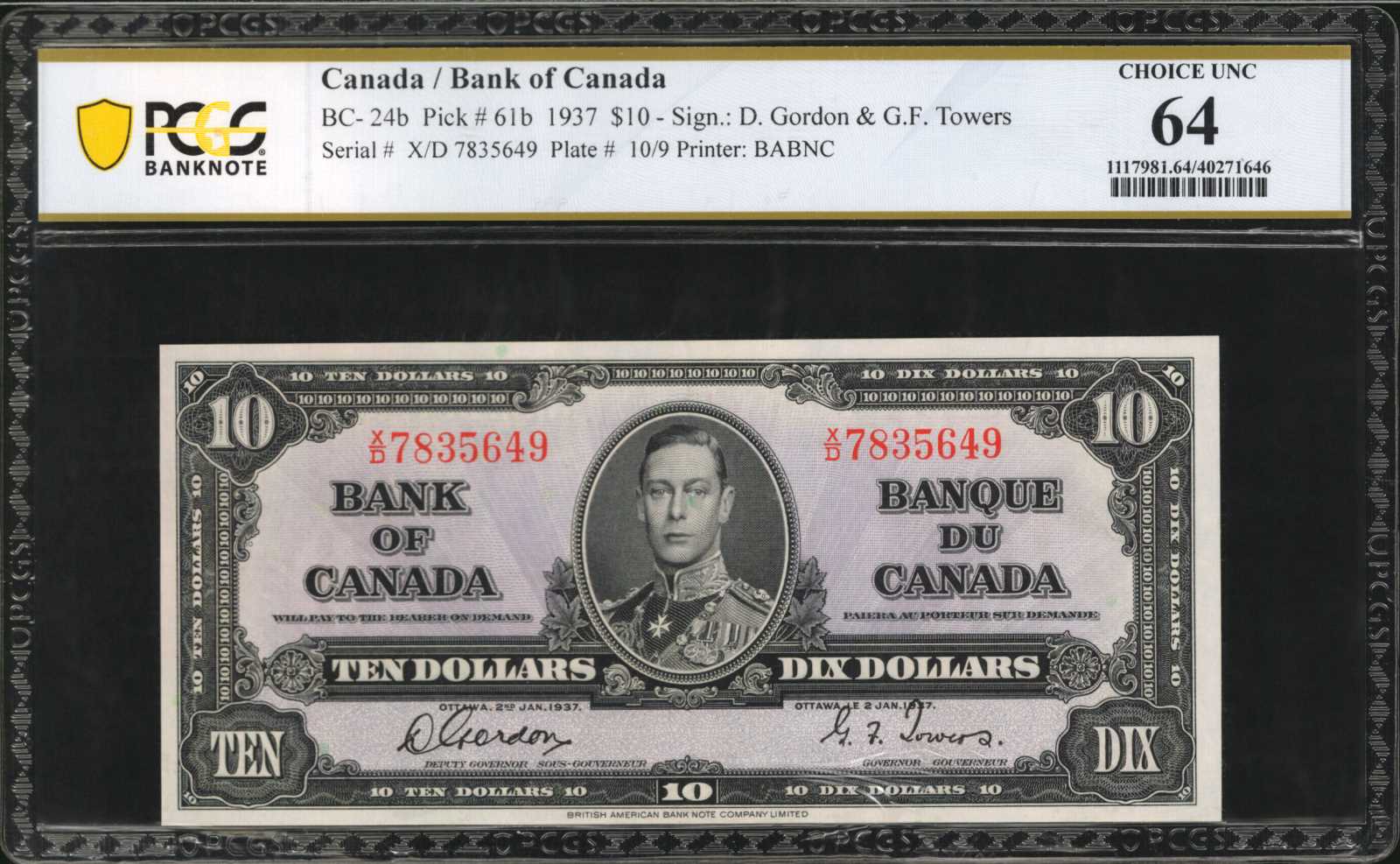 image for: Canada  10 dollars (B324a)
