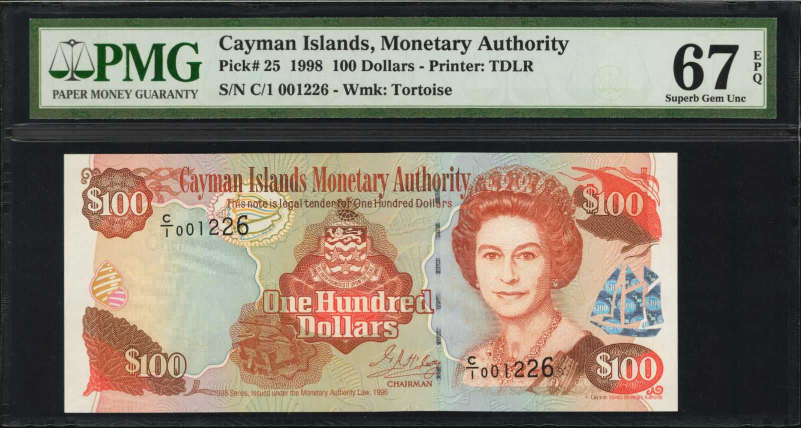 image for: Cayman Islands  100 dollars (B205as)