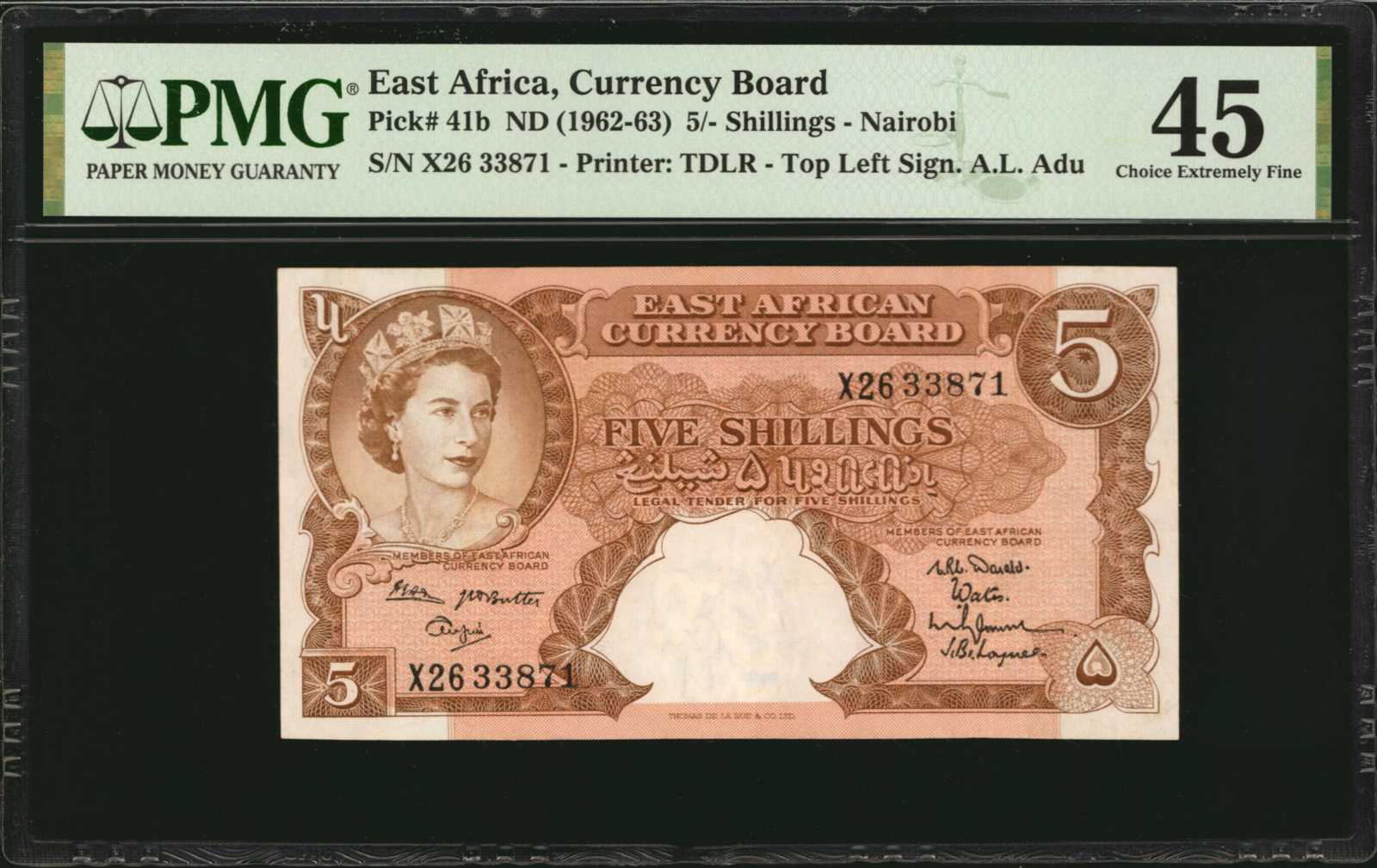 image for: East Africa  5 shillings(B227b)