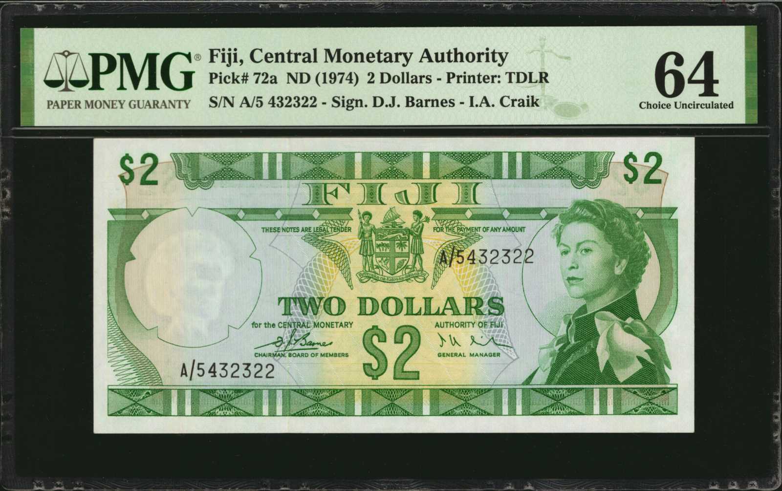 image for: Fiji  2 dollars (B403b)