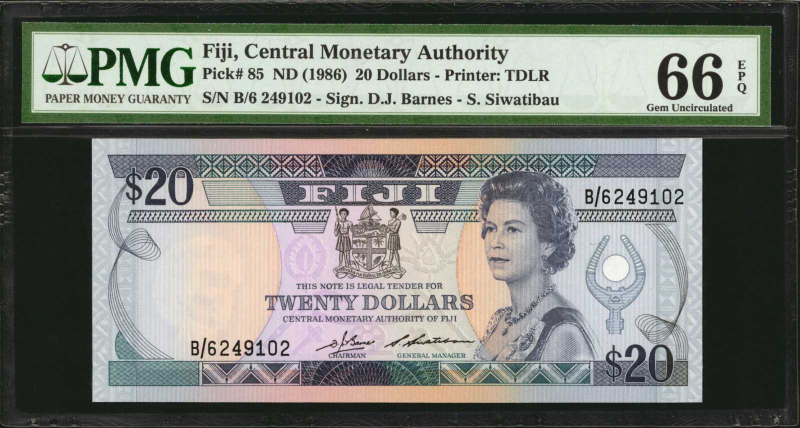 image for: Fiji  20 dollars (B416a)