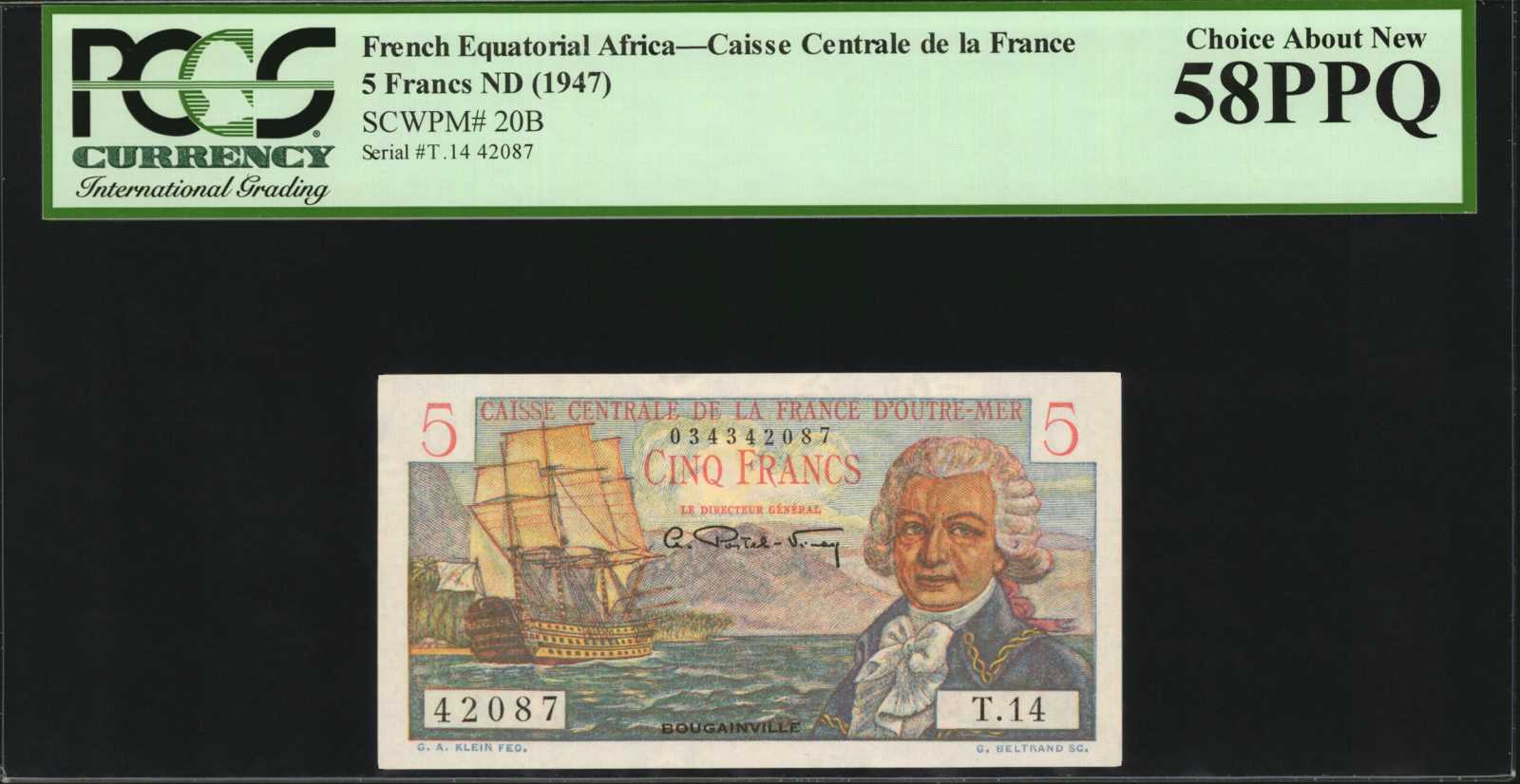 image for: French Equatorial Africa  5 francs(B406as)