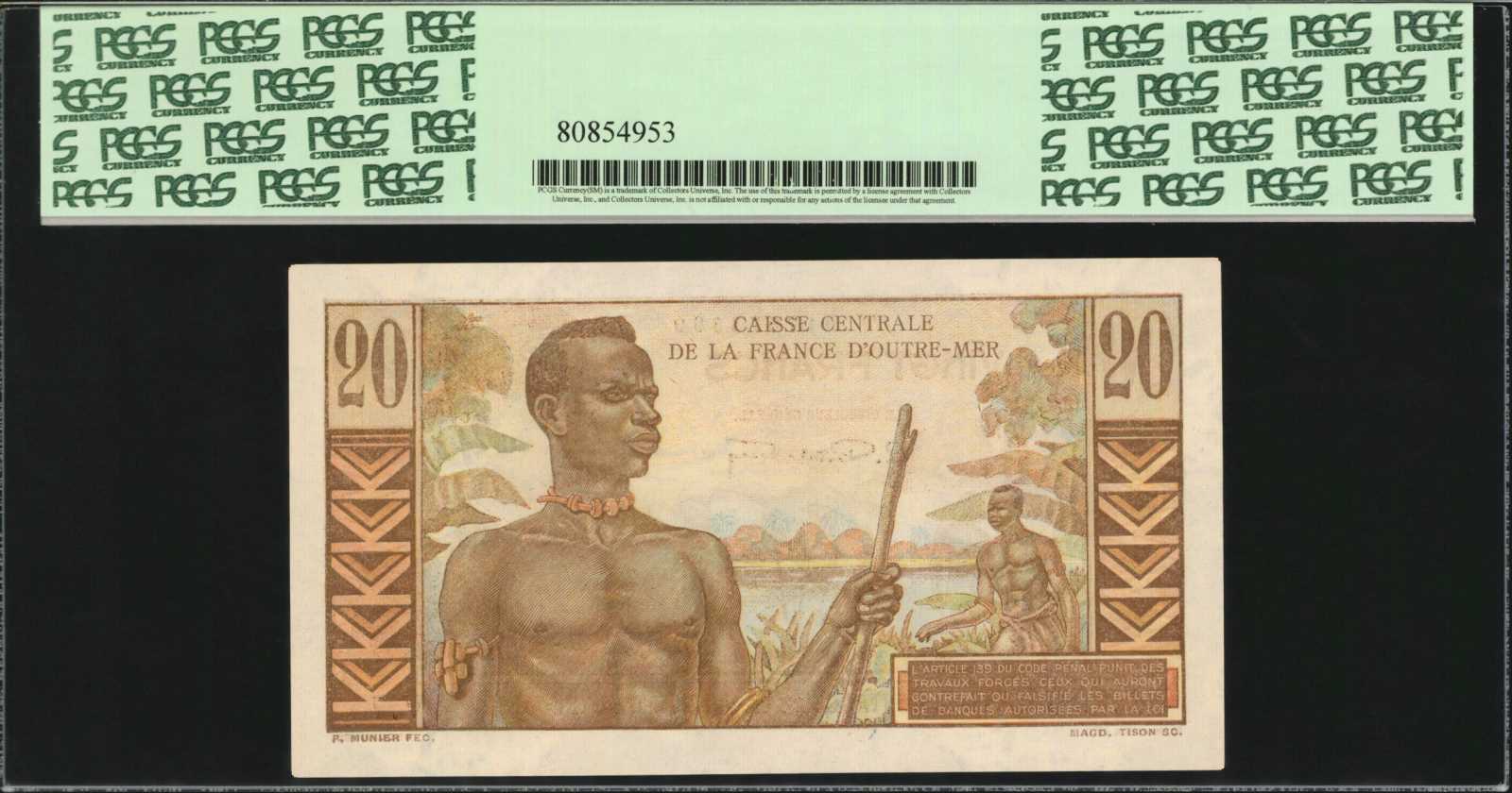 image for: French Equatorial Africa  20 francs(B408ap)